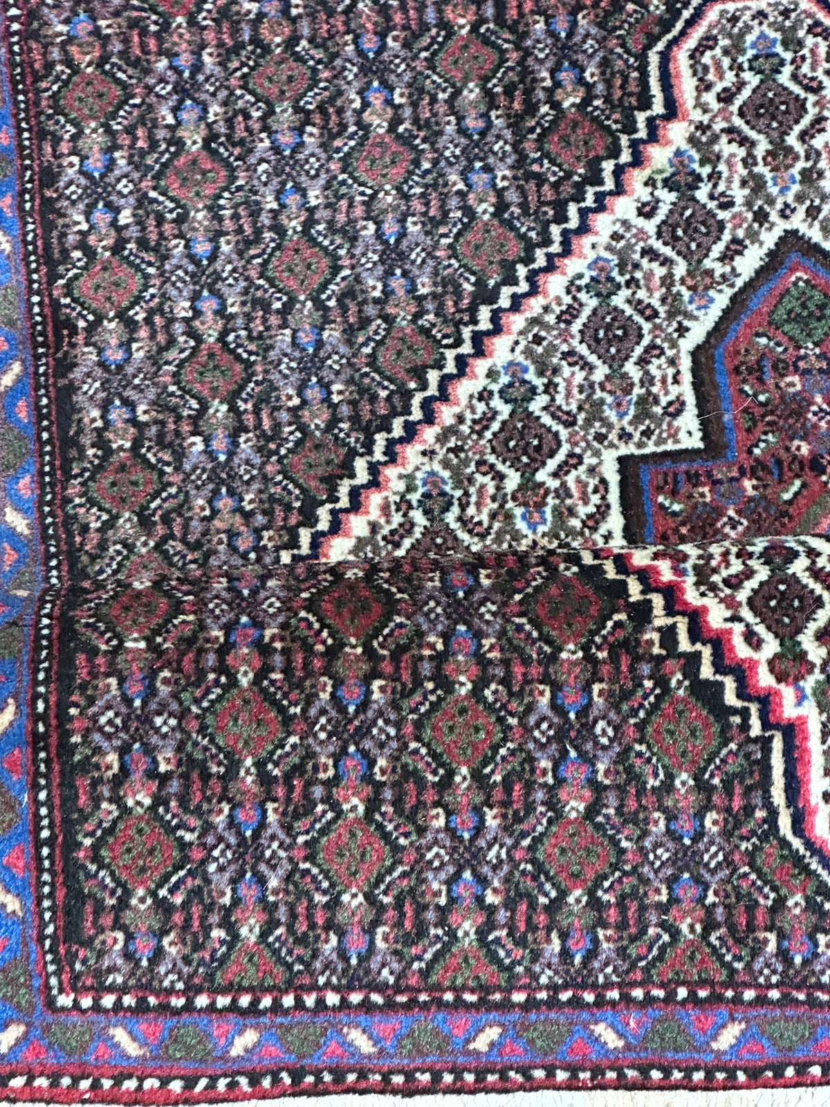 Orientteppich handgeknüpft Bidjar Senneh Wolle 100x75 cm