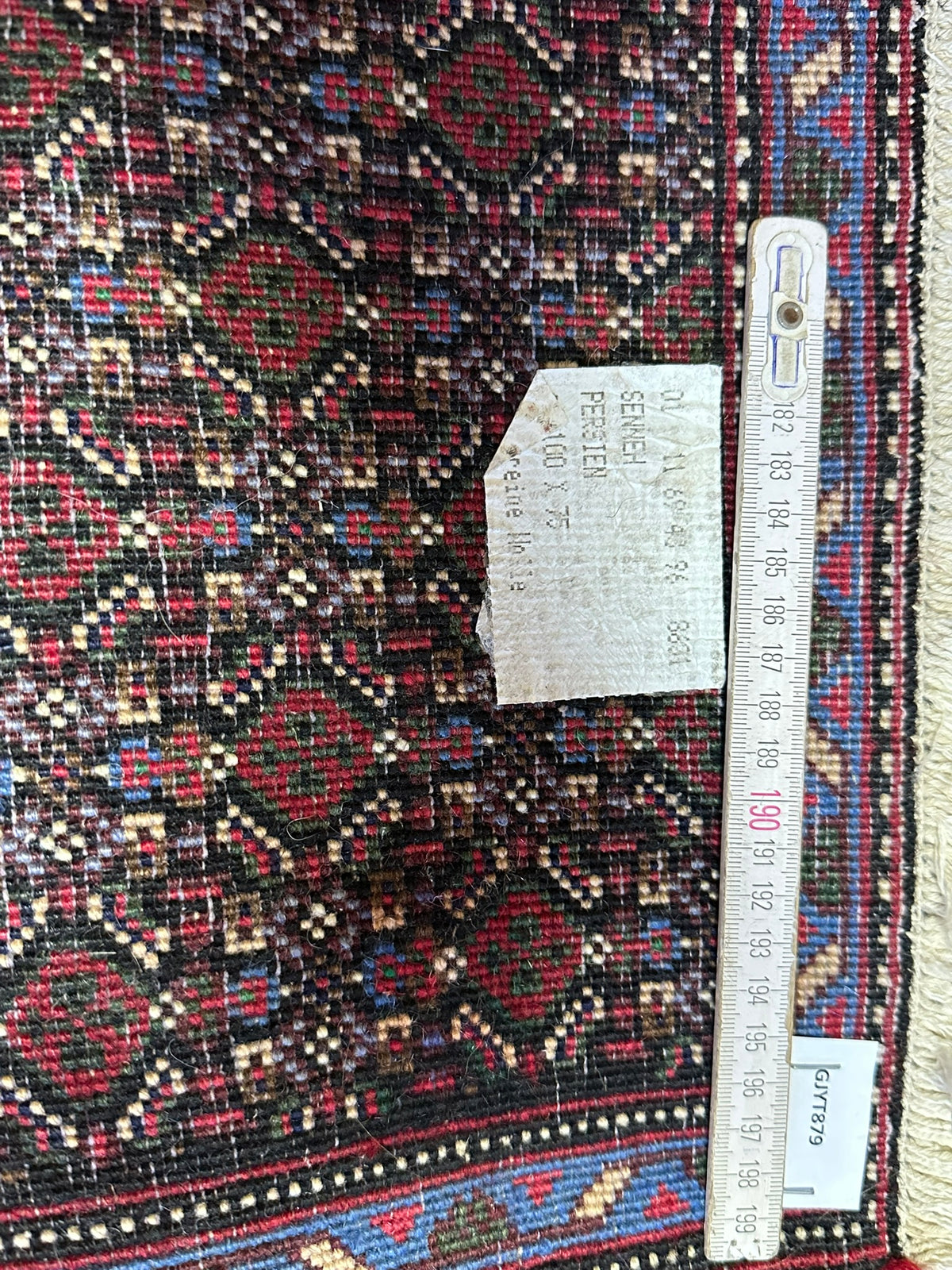 Orientteppich handgeknüpft Bidjar Senneh Wolle 100x75 cm