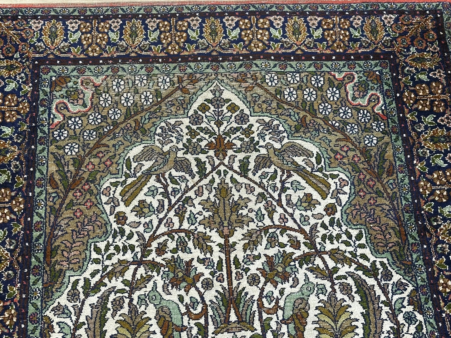 Orientteppich handgeknüpft Kaschmir Seide Lebensbaum 166x86 cm