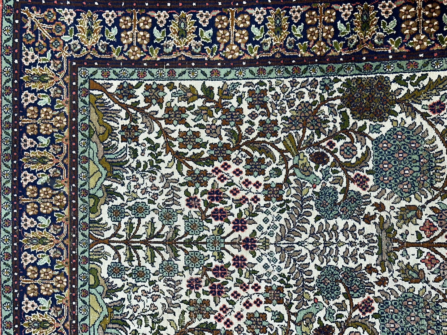Orientteppich handgeknüpft Kaschmir Seide Lebensbaum 166x86 cm