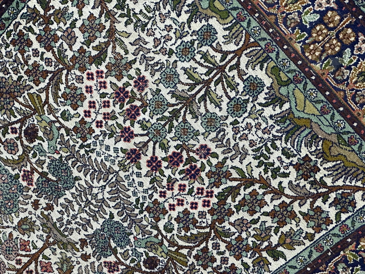 Orientteppich handgeknüpft Kaschmir Seide Lebensbaum 166x86 cm
