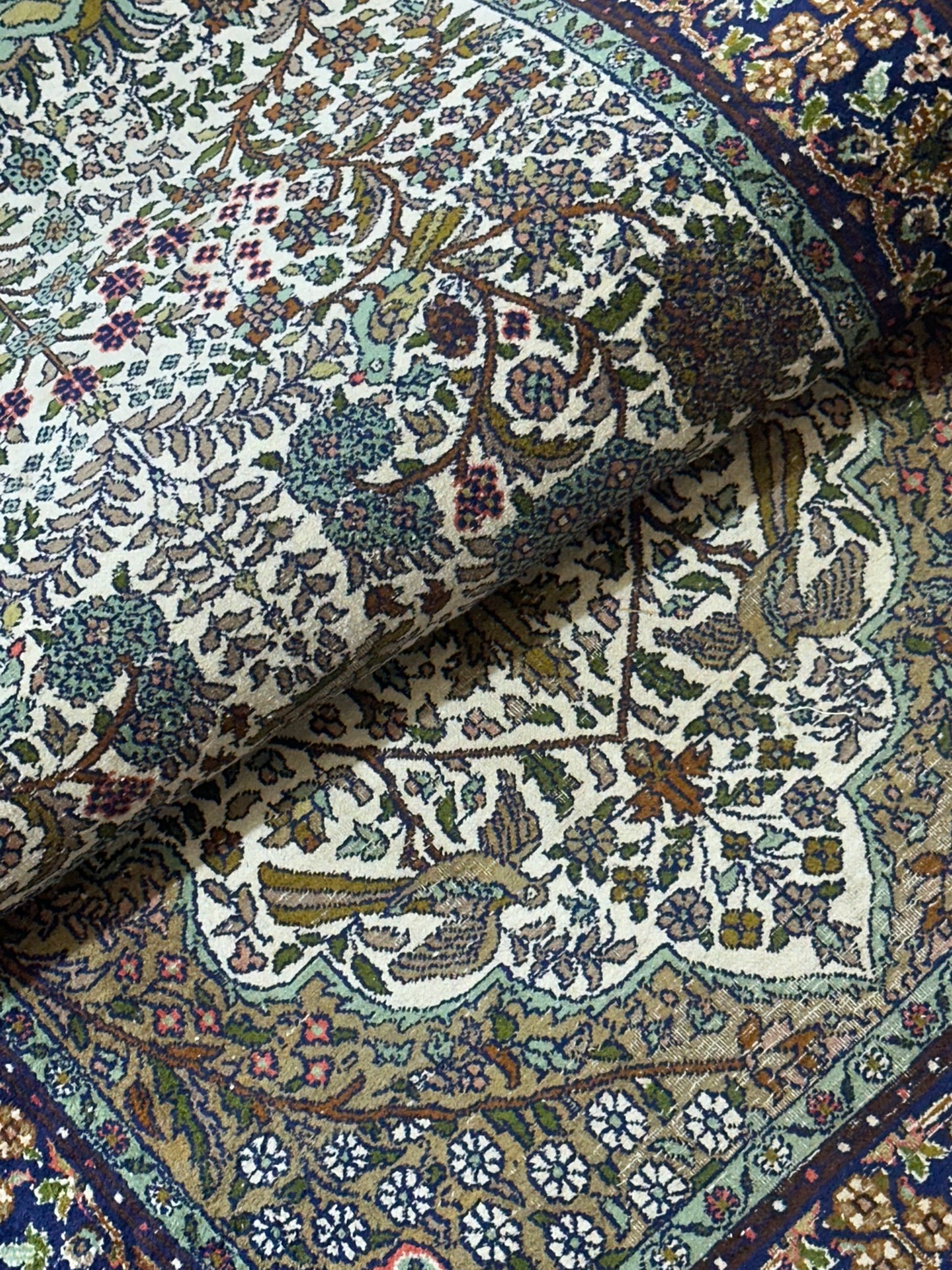 Orientteppich handgeknüpft Kaschmir Seide Lebensbaum 166x86 cm