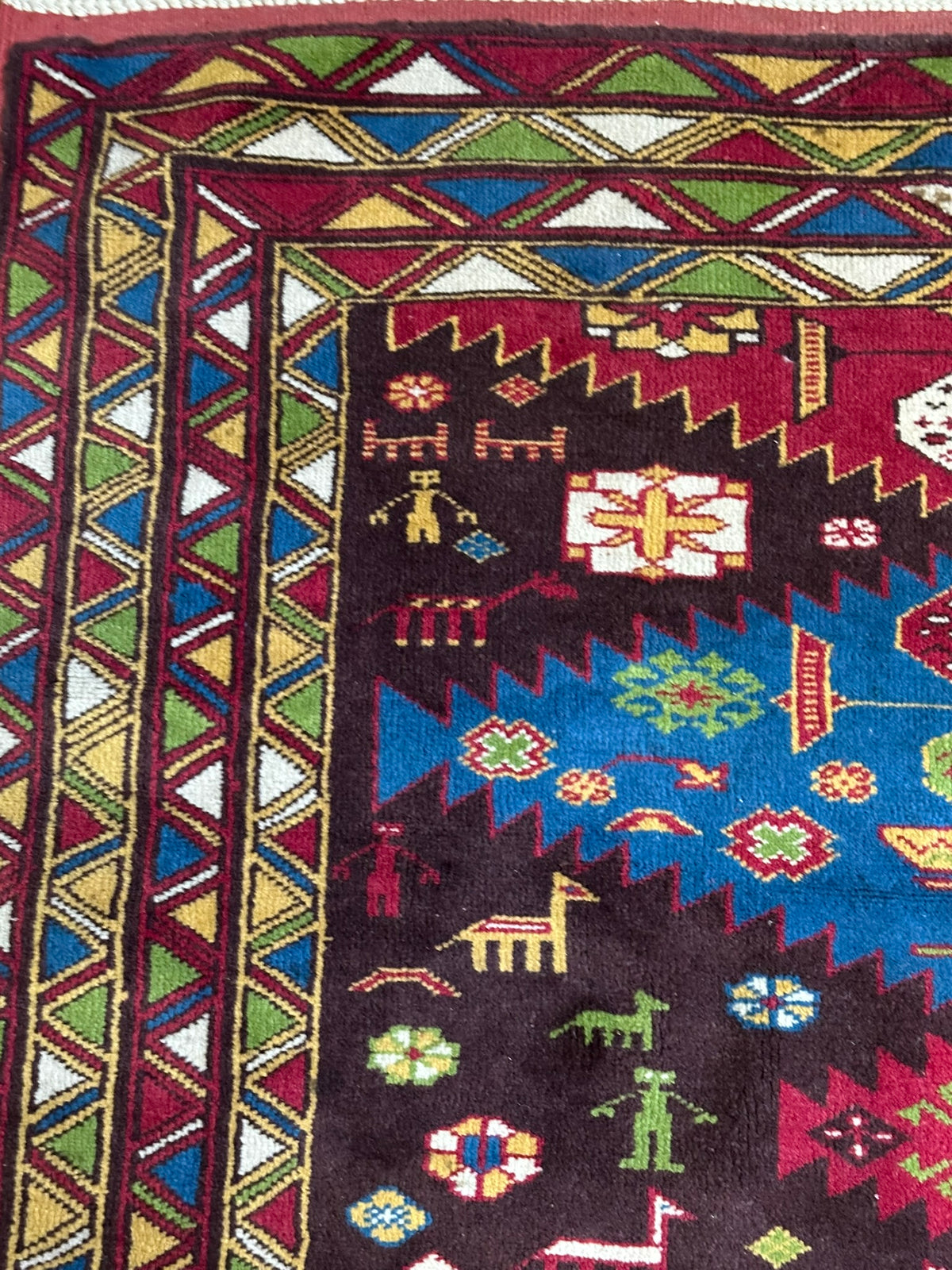 Orientteppich handgeknüpft Kazak Antik Naturfarben Wolle 190x125 cm