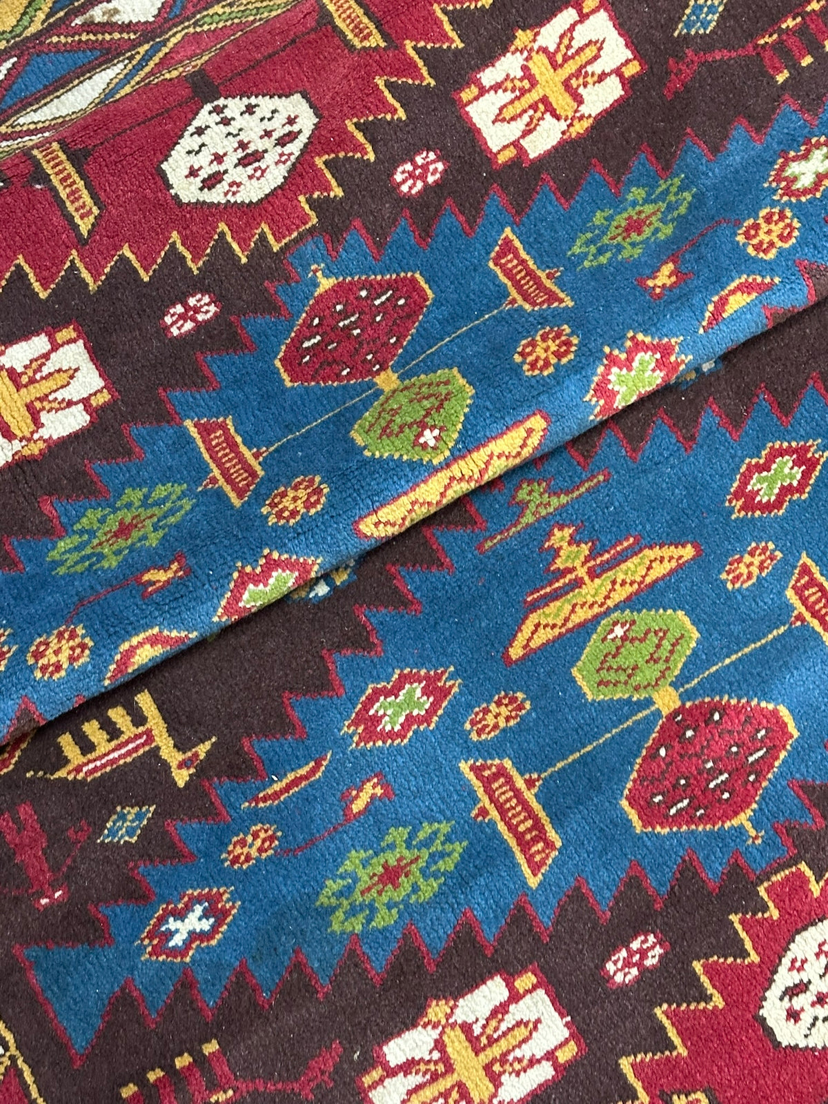 Orientteppich handgeknüpft Kazak Antik Naturfarben Wolle 190x125 cm