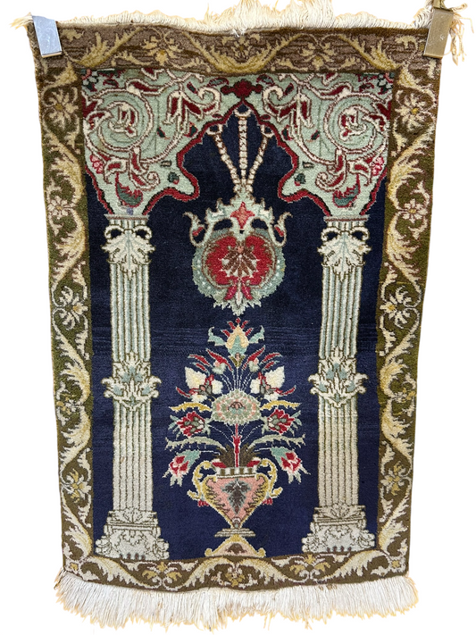 Orientteppich handgeknüpft Täbriz Lebensbaum 83x56 cm