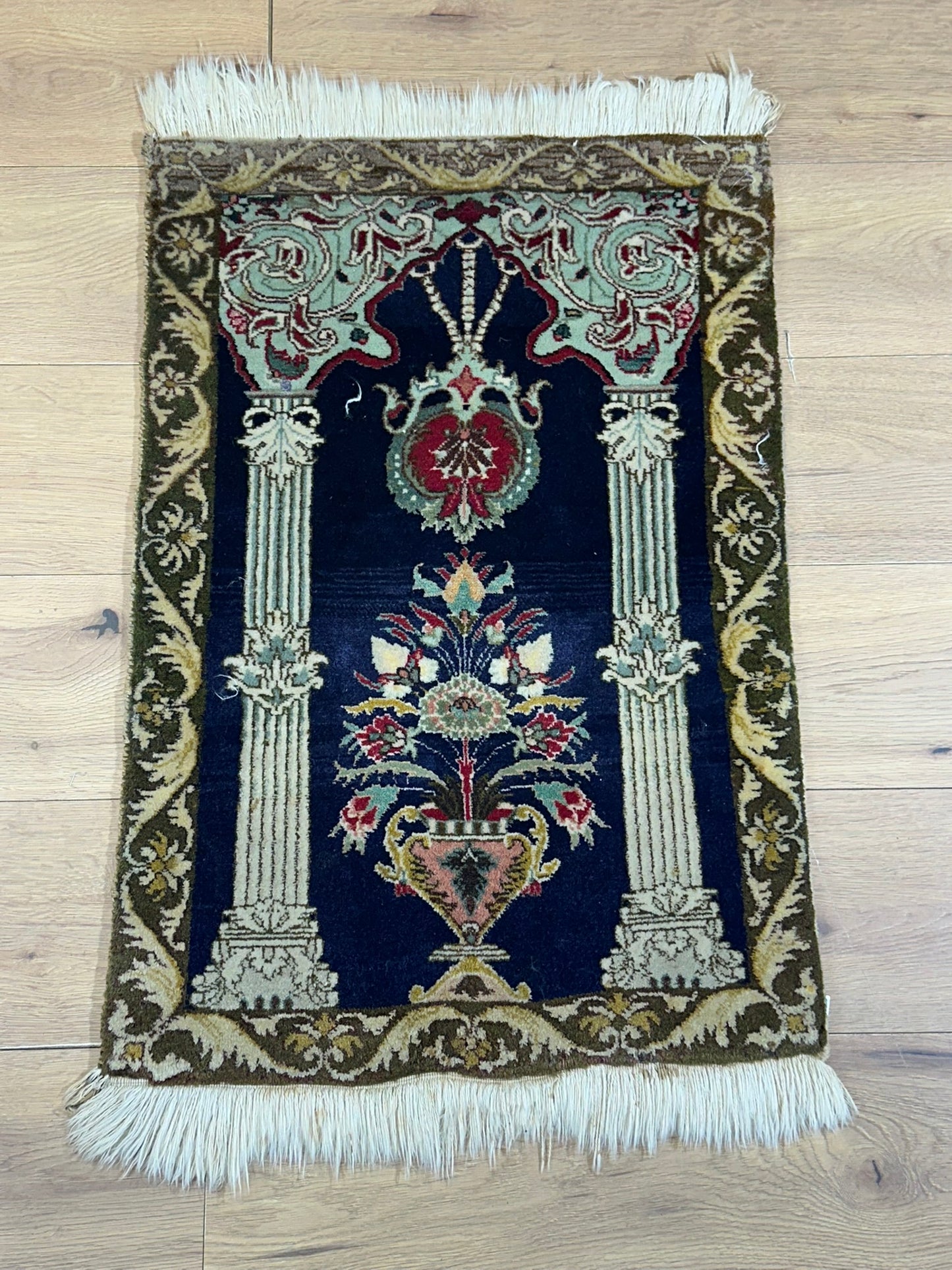 Orientteppich handgeknüpft Täbriz Lebensbaum 83x56 cm