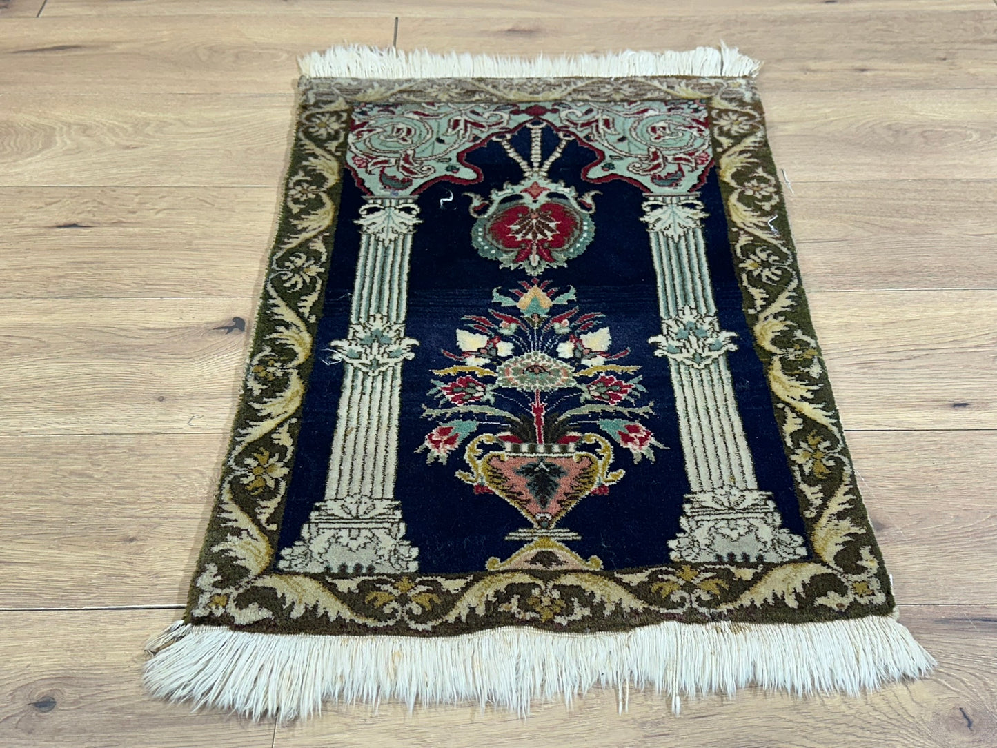 Orientteppich handgeknüpft Täbriz Lebensbaum 83x56 cm