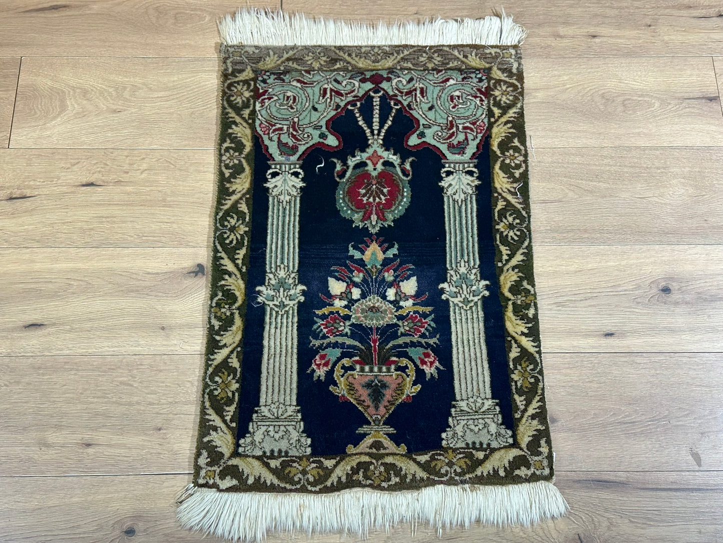 Orientteppich handgeknüpft Täbriz Lebensbaum 83x56 cm