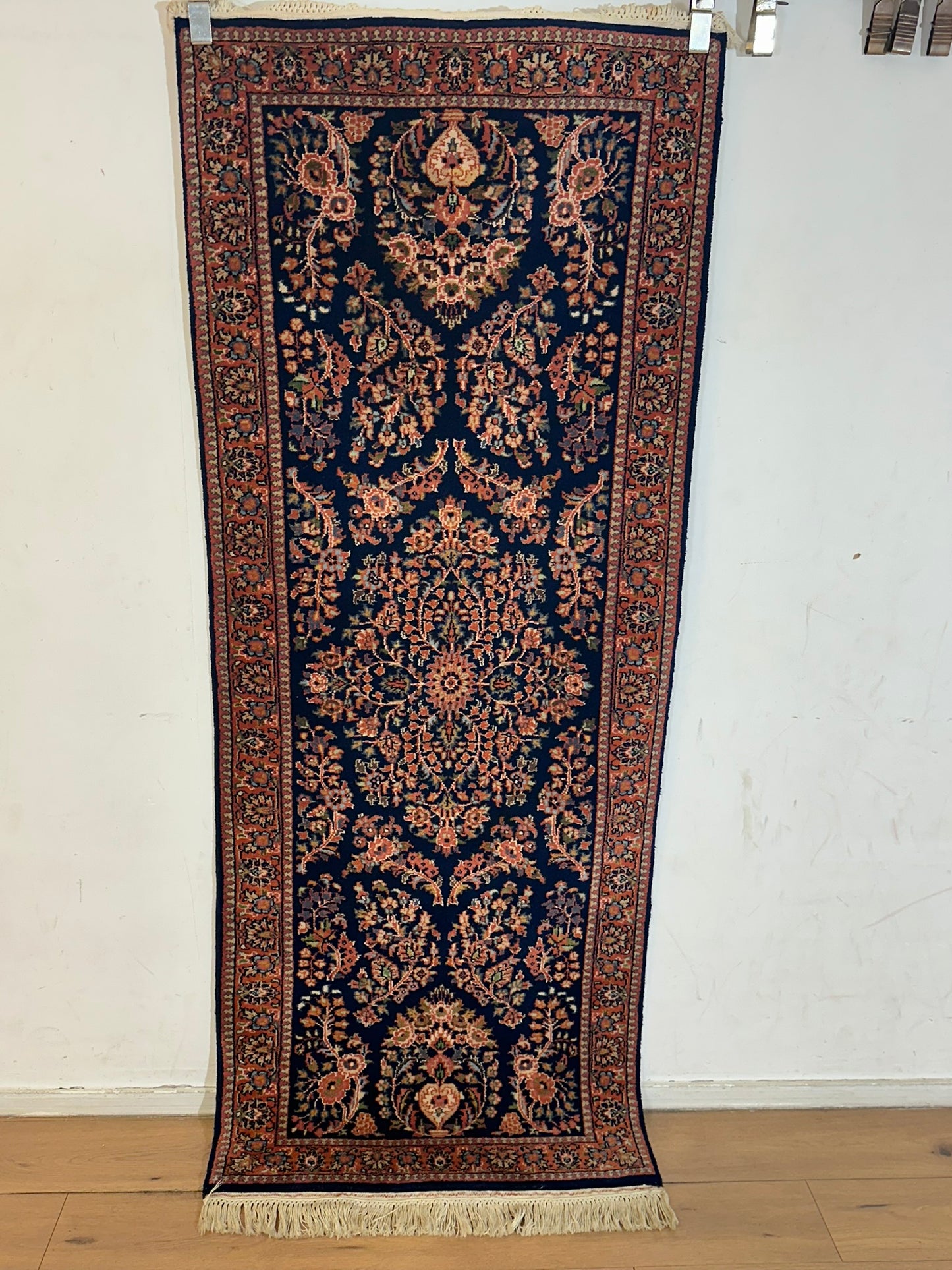 Orientteppich handgeknüpft Sarough Läufer 210x80 cm