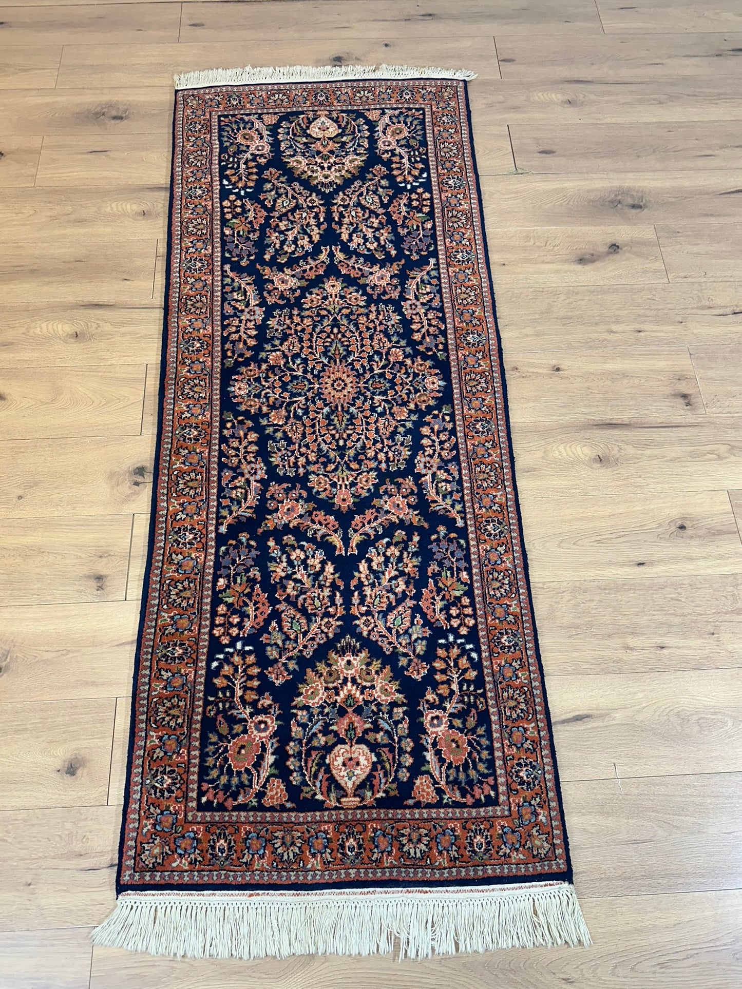 Orientteppich handgeknüpft Sarough Läufer 210x80 cm