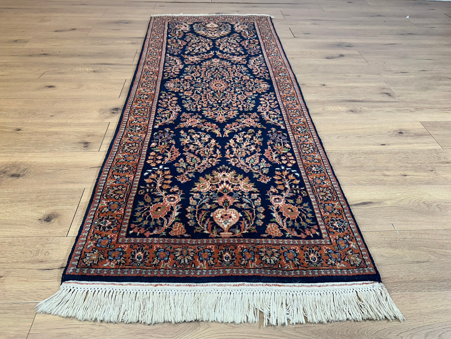 Orientteppich handgeknüpft Sarough Läufer 210x80 cm