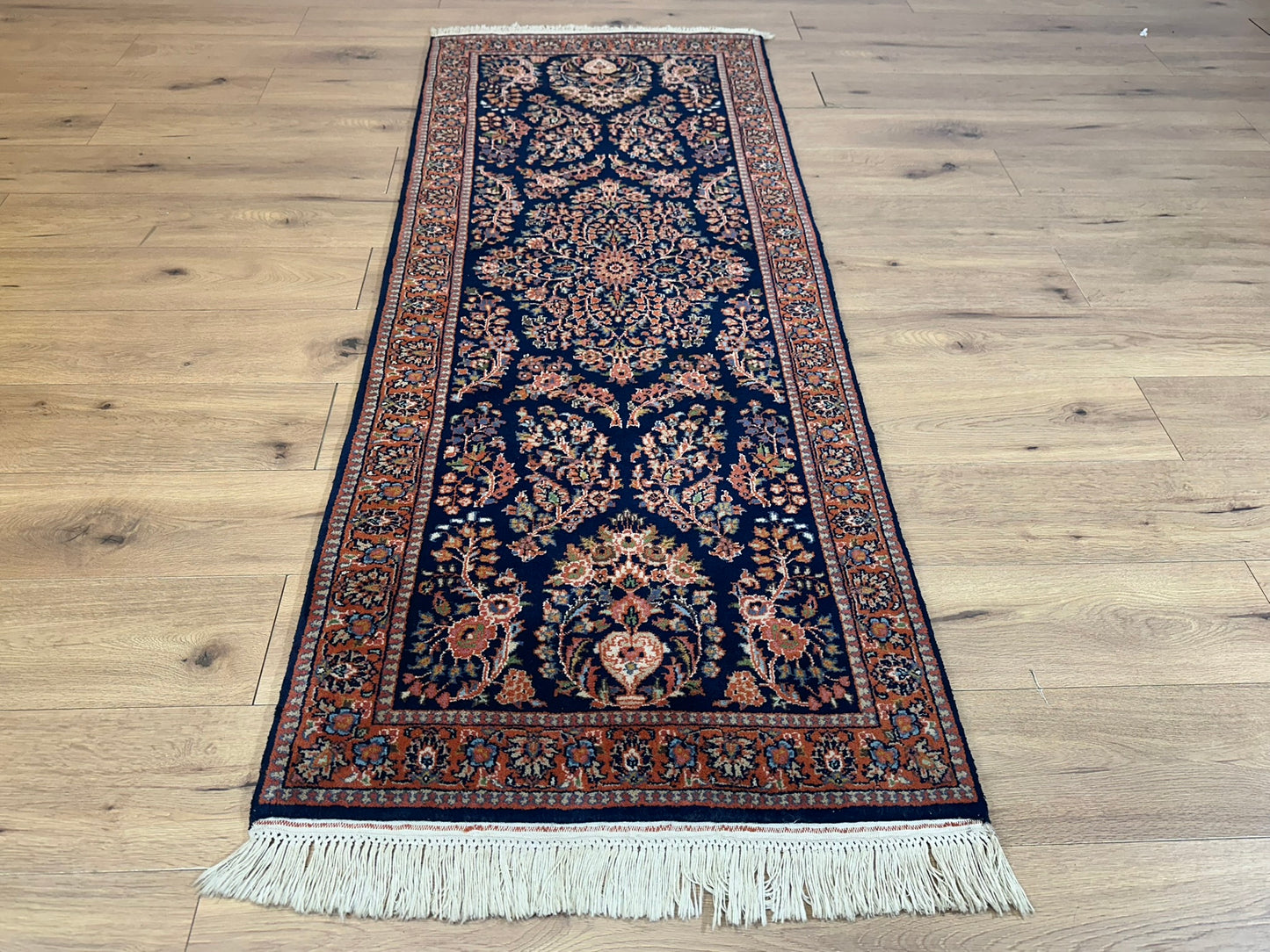 Orientteppich handgeknüpft Sarough Läufer 210x80 cm