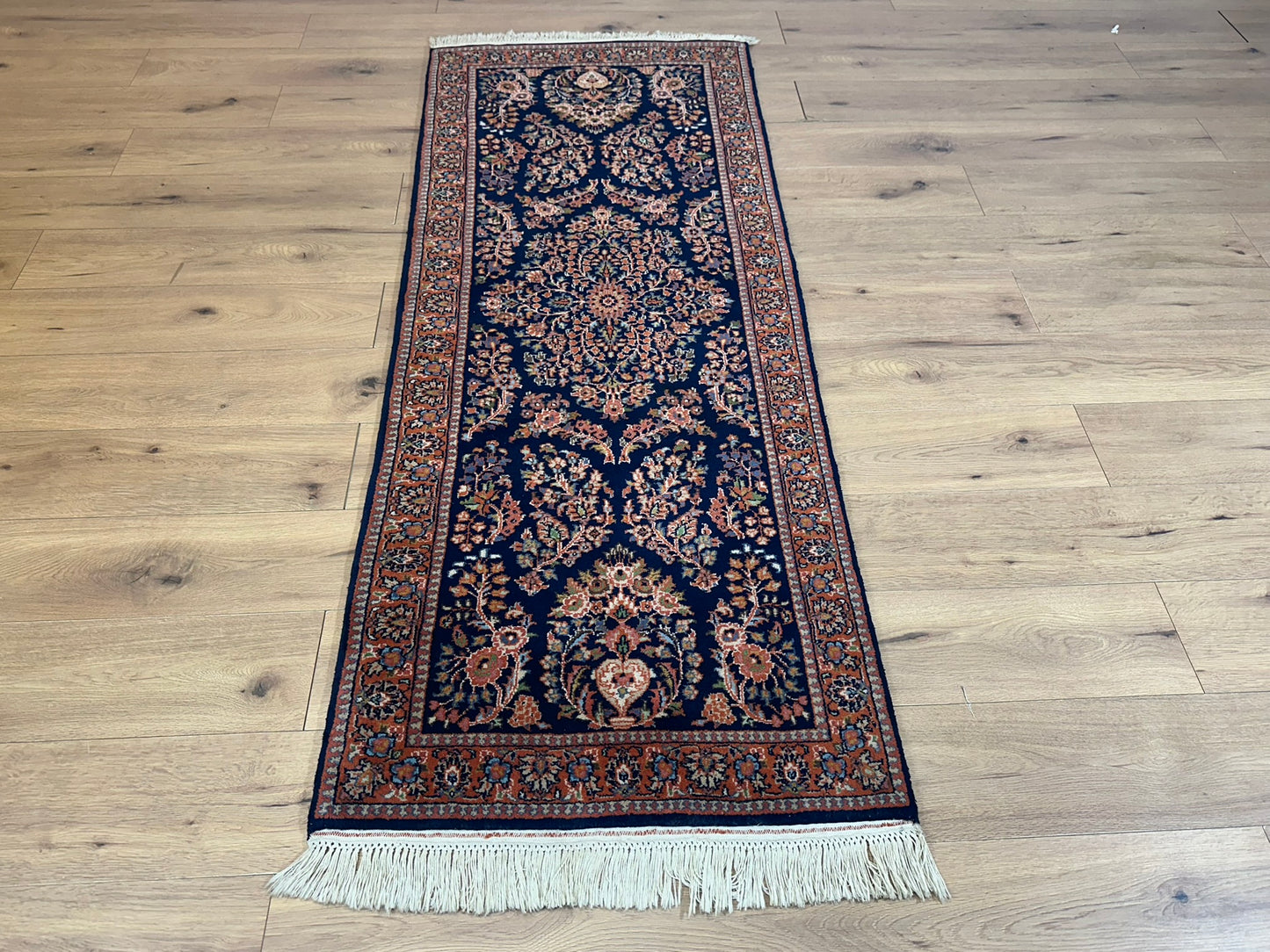 Orientteppich handgeknüpft Sarough Läufer 210x80 cm