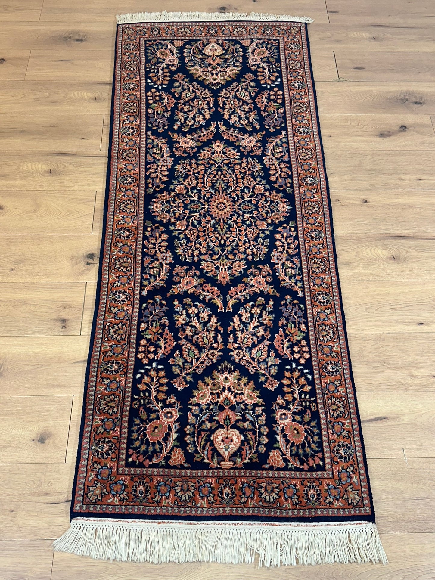 Orientteppich handgeknüpft Sarough Läufer 210x80 cm