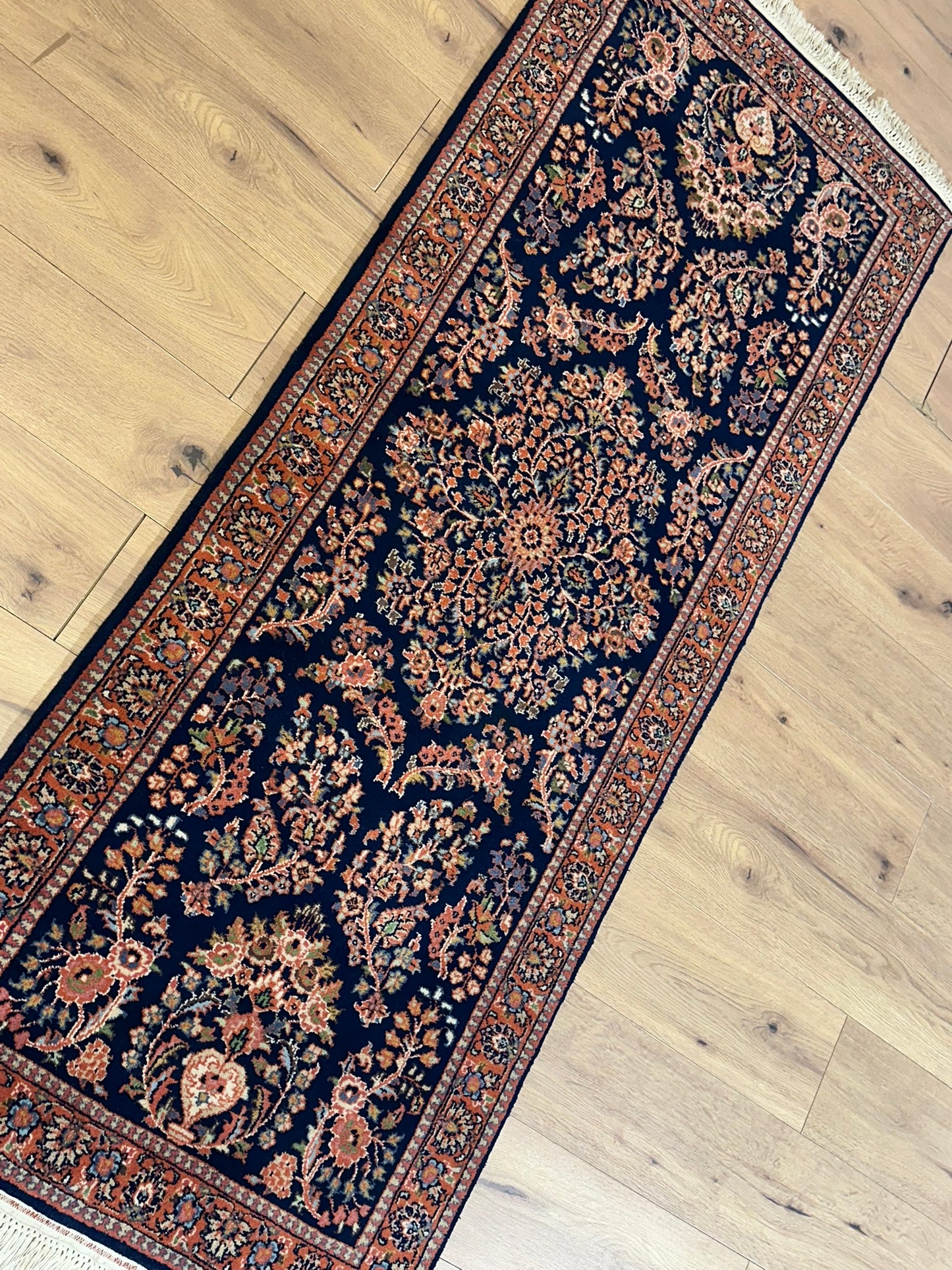 Orientteppich handgeknüpft Sarough Läufer 210x80 cm