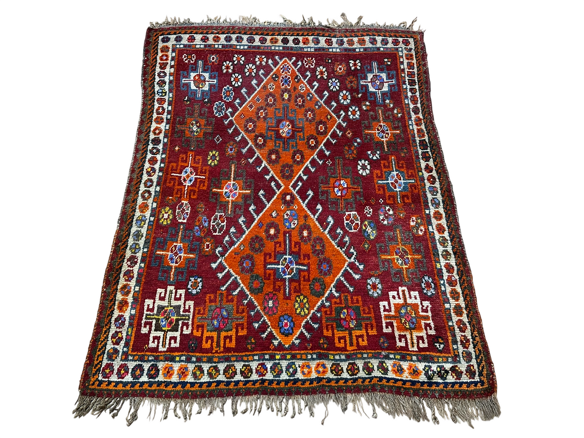 Orientteppich handgeknüpft Gaschgai Wolle 155x123 cm