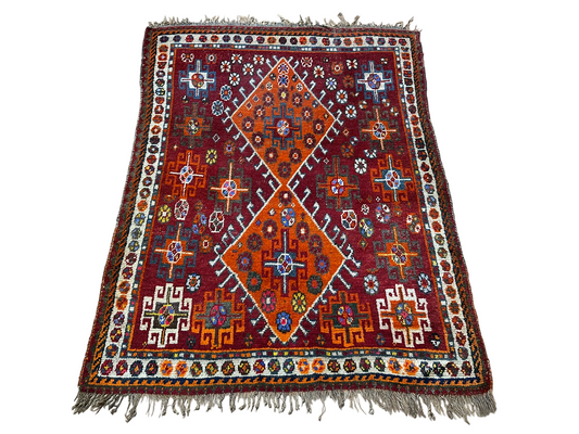 Orientteppich handgeknüpft Gaschgai Wolle 155x123 cm