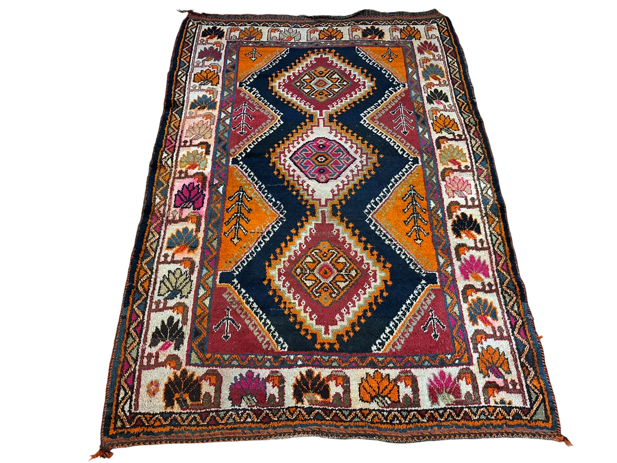 Antiker Orientteppich handgeknüpft Bachtiar  Naturfarben 200x136 cm