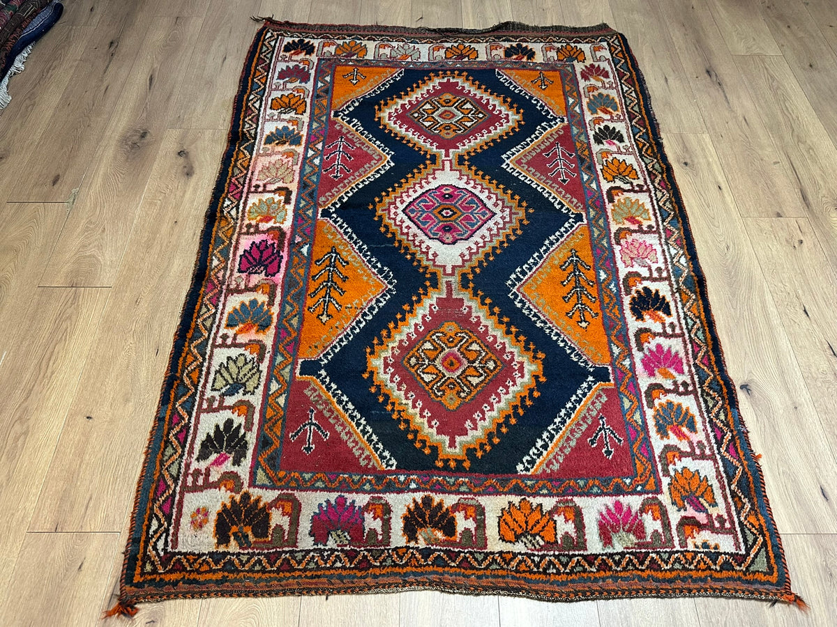 Antiker Orientteppich handgeknüpft Bachtiar  Naturfarben 200x136 cm