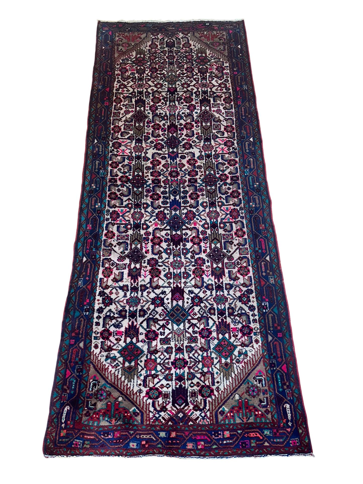 Orientteppich handgeknüpft Hamadan Läufer 270x106 cm