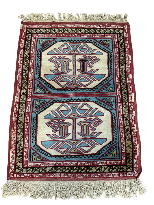 Orientteppich handgeknüpft Kazak Wolle 115x85 cm