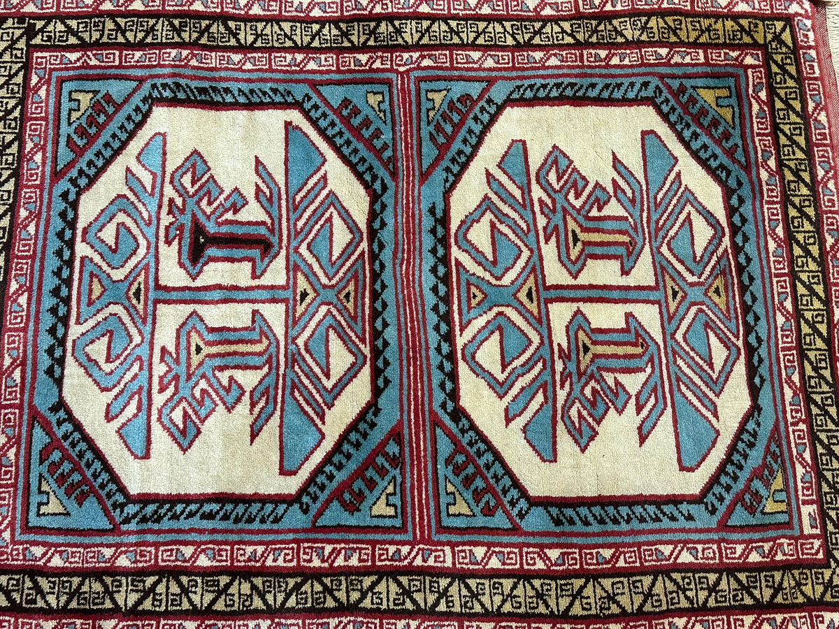 Orientteppich handgeknüpft Kazak Wolle 115x85 cm