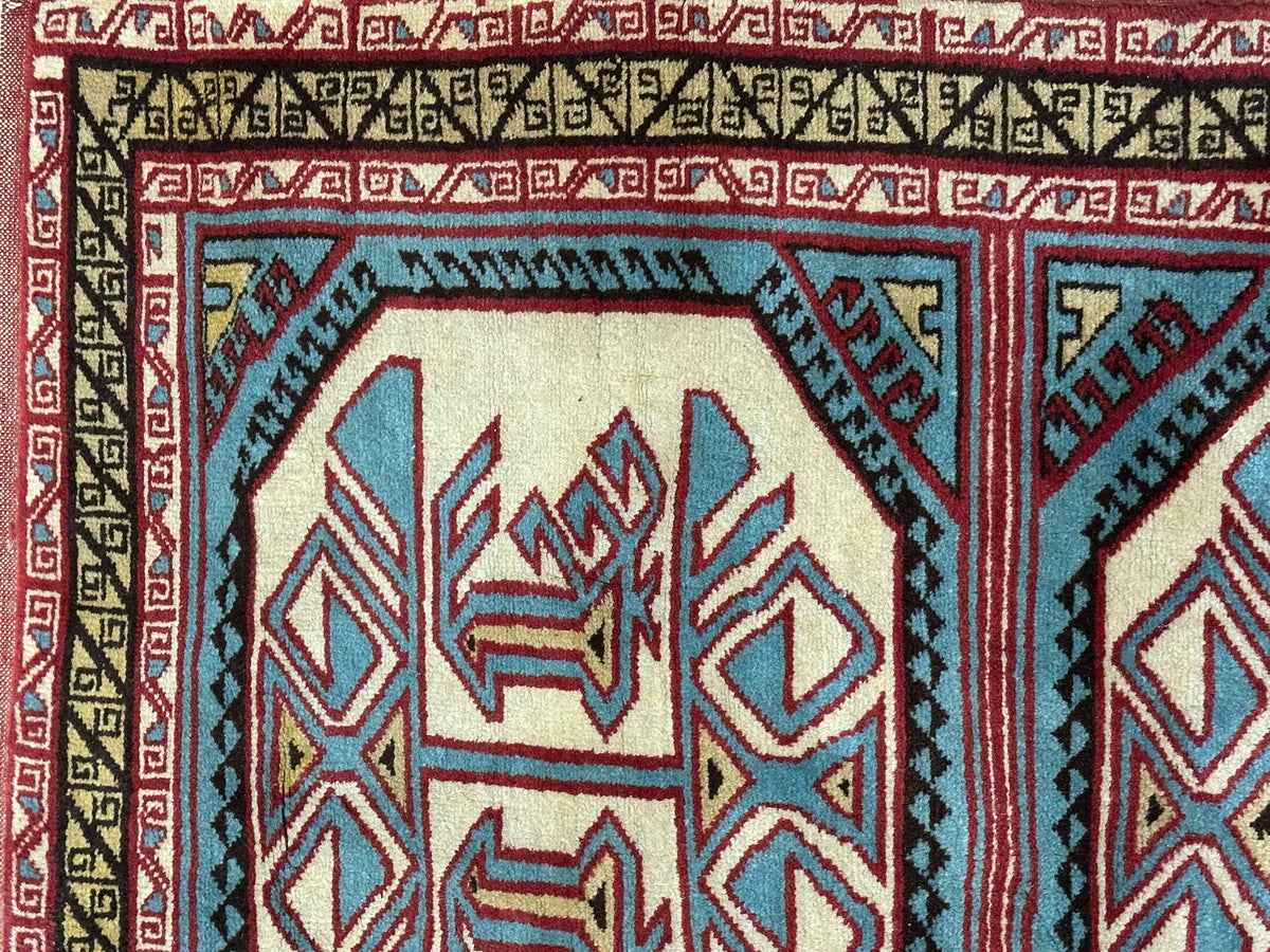 Orientteppich handgeknüpft Kazak Wolle 115x85 cm