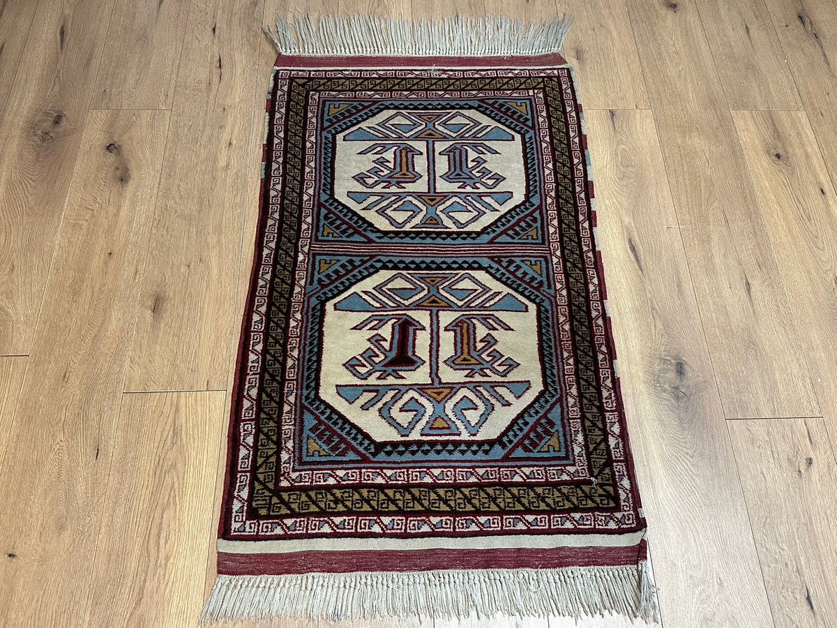 Orientteppich handgeknüpft Kazak Wolle 125x75 cm