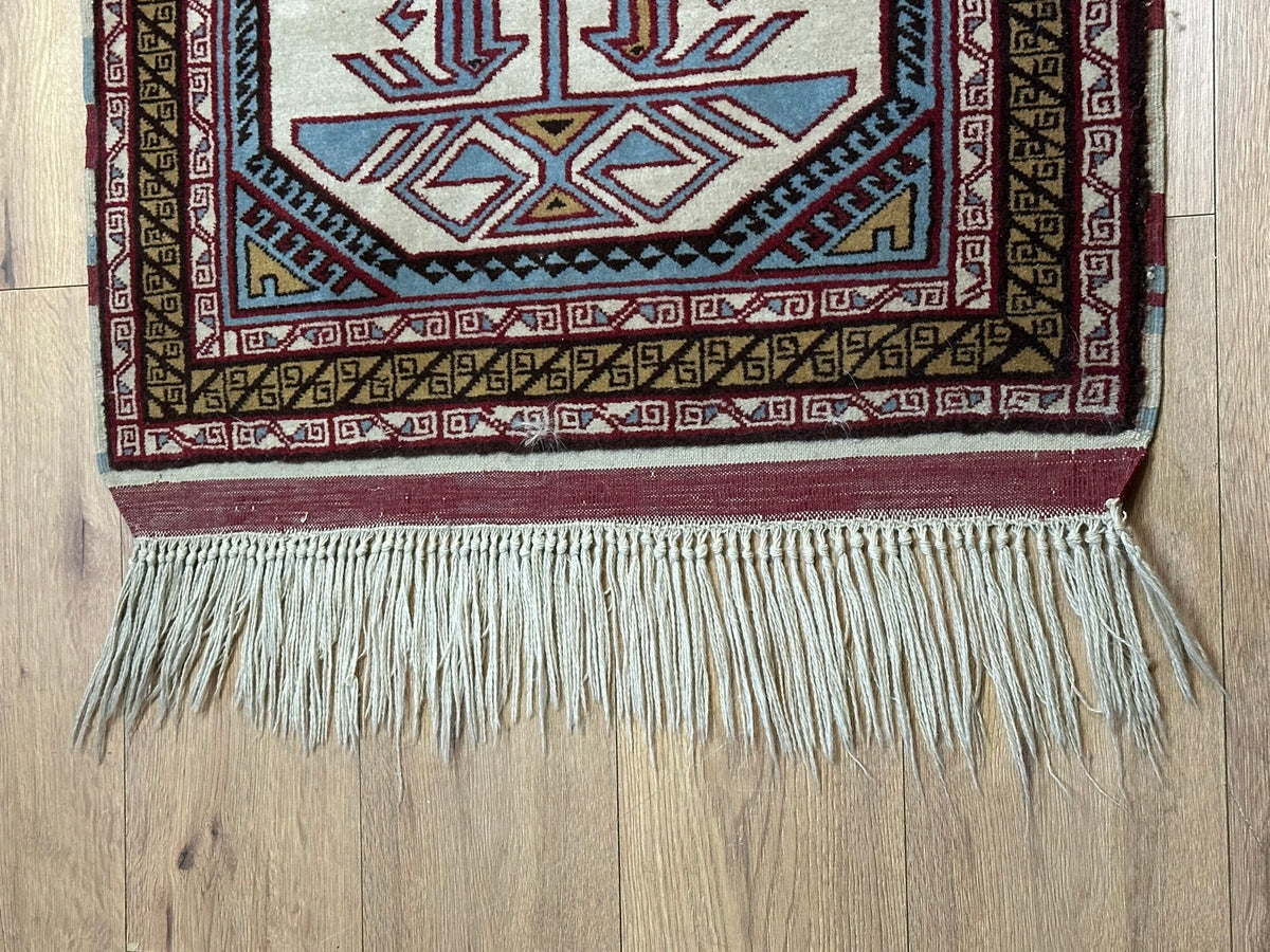 Orientteppich handgeknüpft Kazak Wolle 125x75 cm