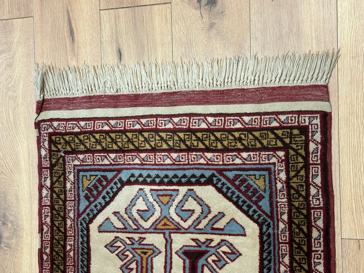 Orientteppich handgeknüpft Kazak Wolle 125x75 cm