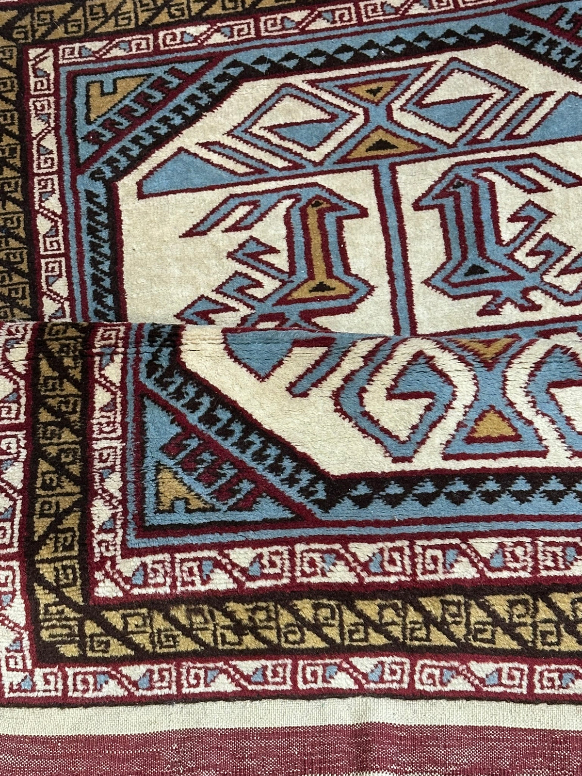Orientteppich handgeknüpft Kazak Wolle 125x75 cm