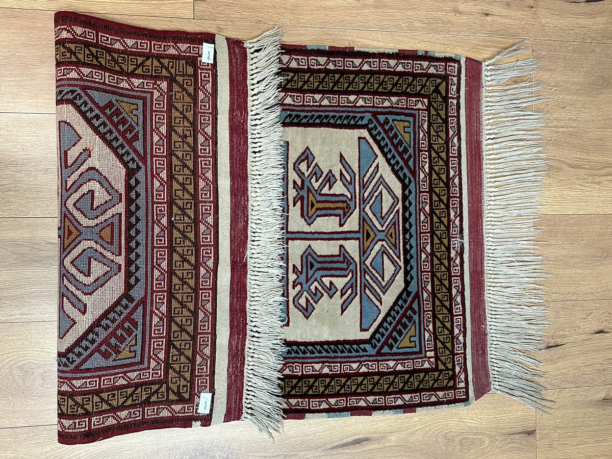 Orientteppich handgeknüpft Kazak Wolle 125x75 cm