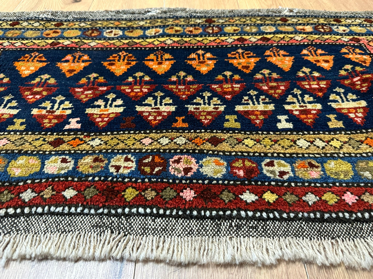 Orientteppich handgeknüpft Kazak Naturfarben 115x60 cm