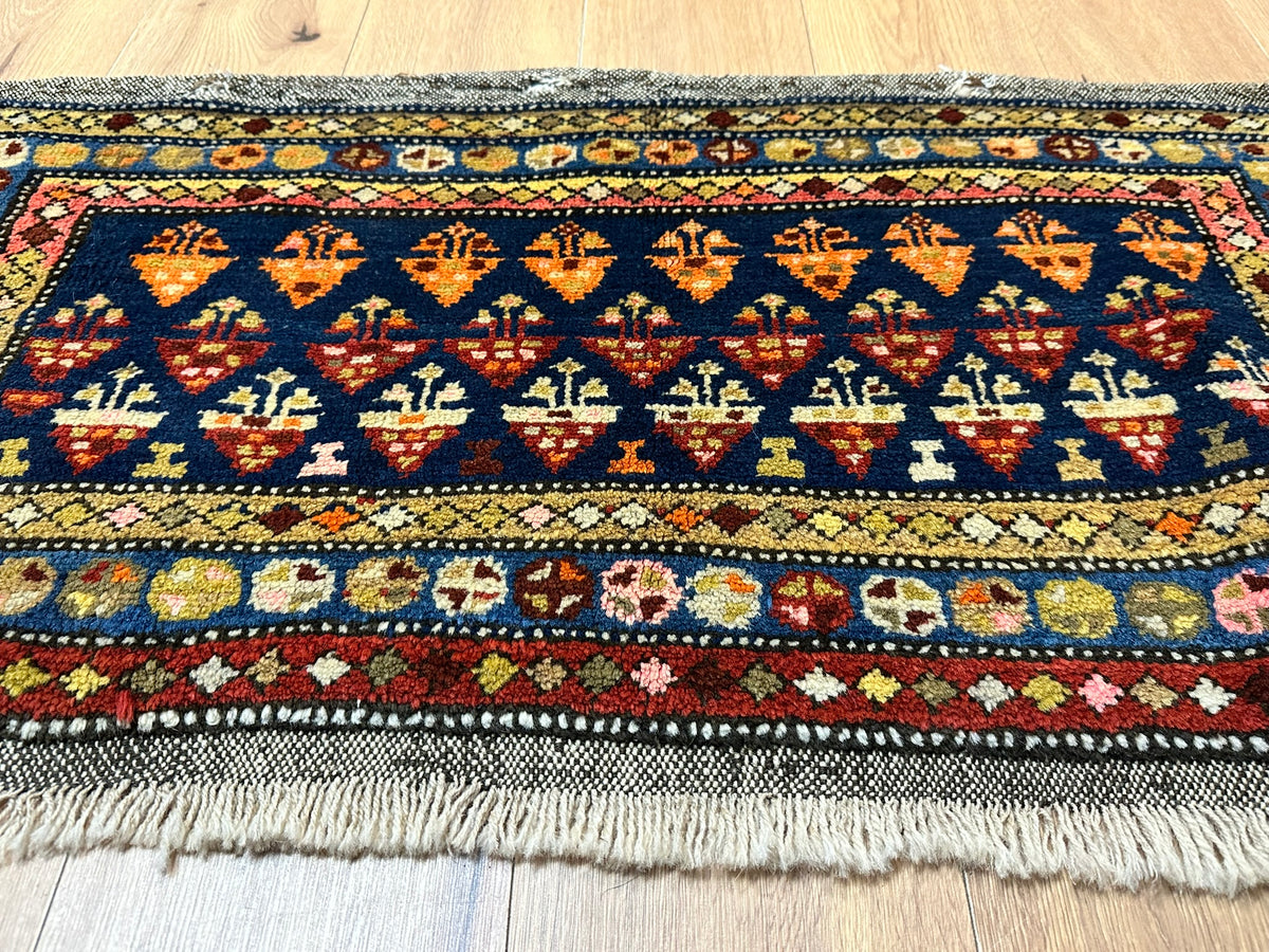 Orientteppich handgeknüpft Kazak Naturfarben 115x60 cm