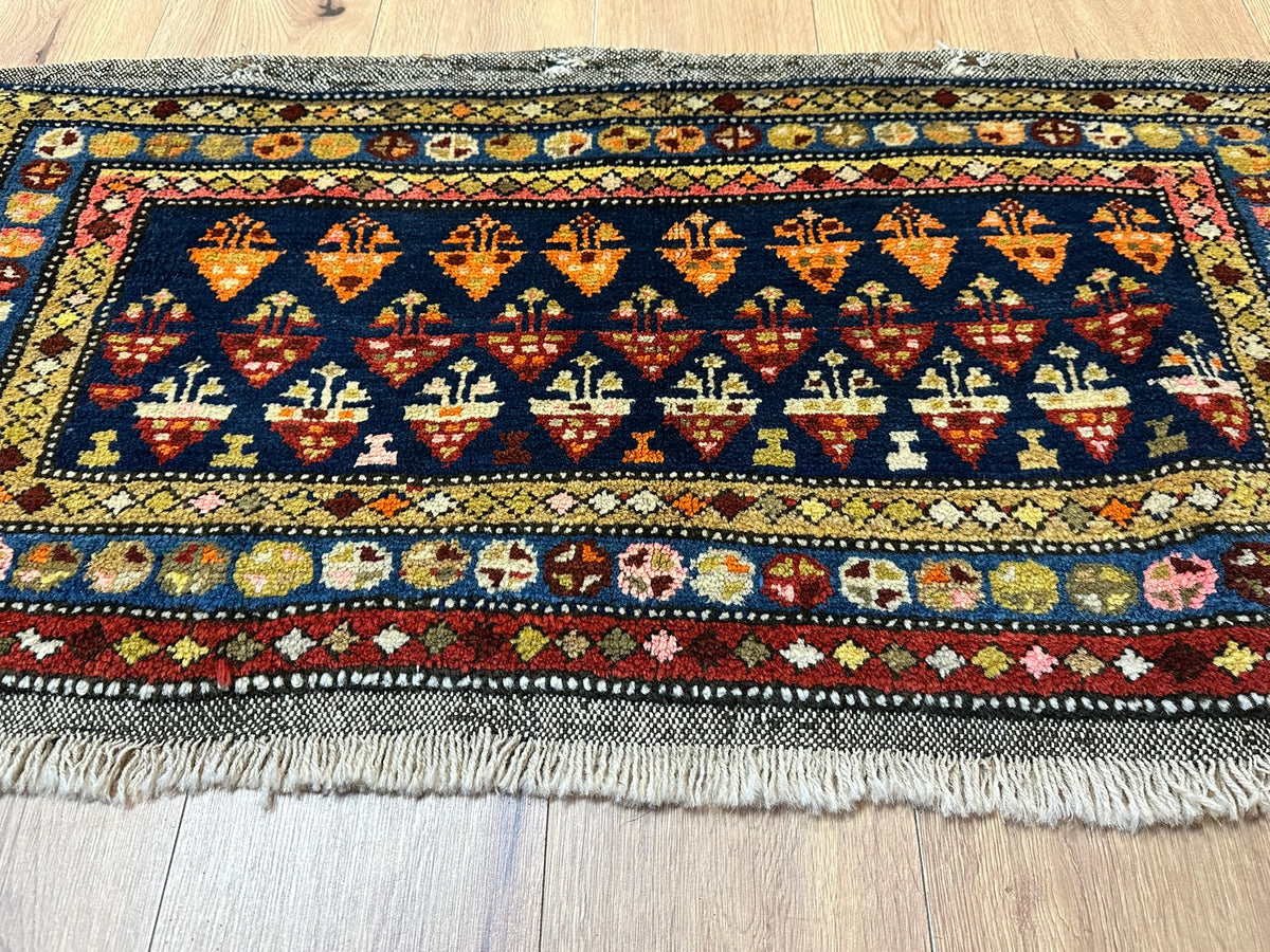 Orientteppich handgeknüpft Kazak Naturfarben 115x60 cm