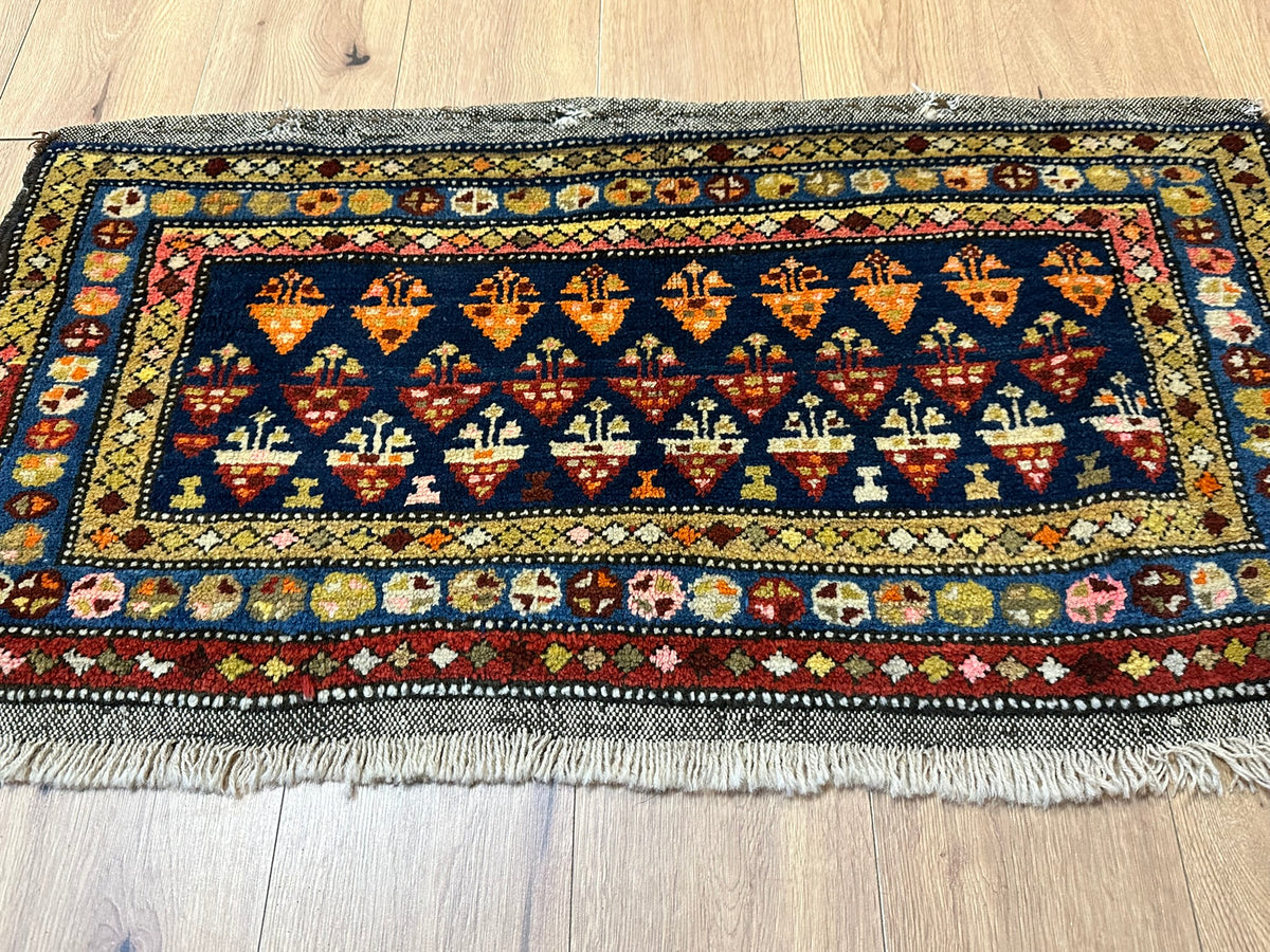 Orientteppich handgeknüpft Kazak Naturfarben 115x60 cm