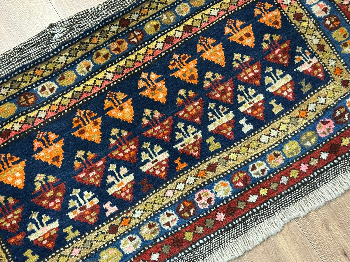 Orientteppich handgeknüpft Kazak Naturfarben 115x60 cm