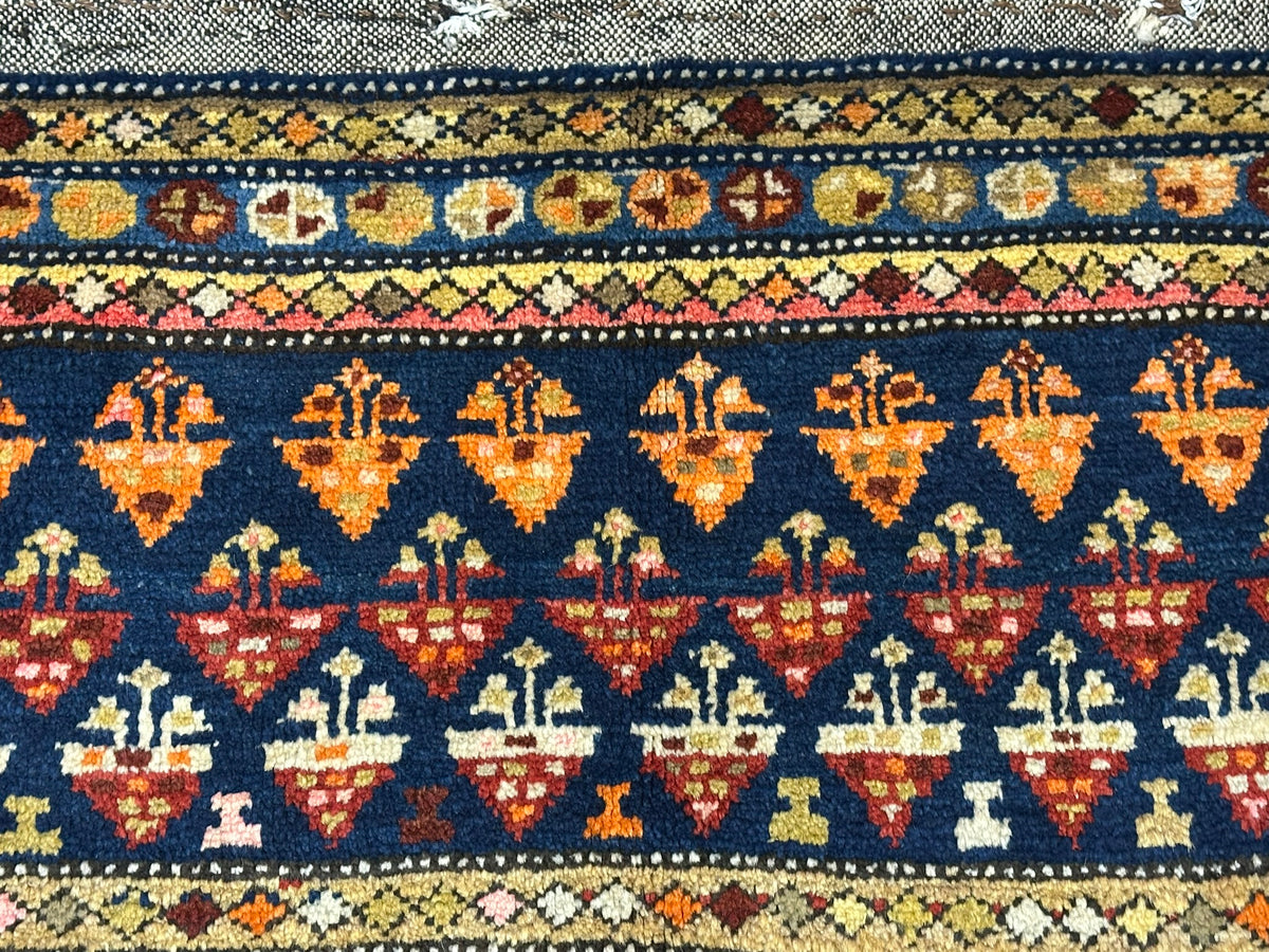 Orientteppich handgeknüpft Kazak Naturfarben 115x60 cm