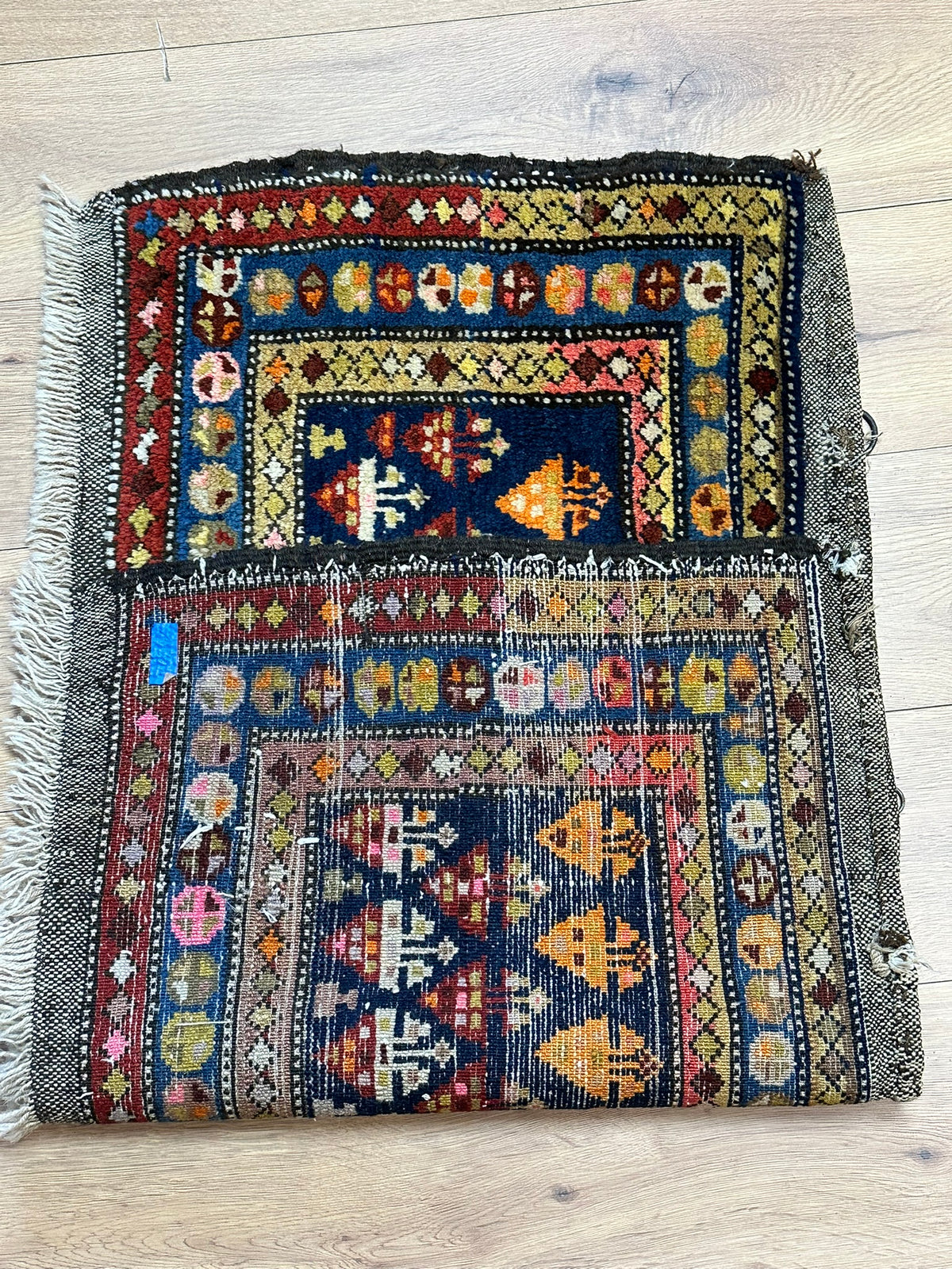 Orientteppich handgeknüpft Kazak Naturfarben 115x60 cm