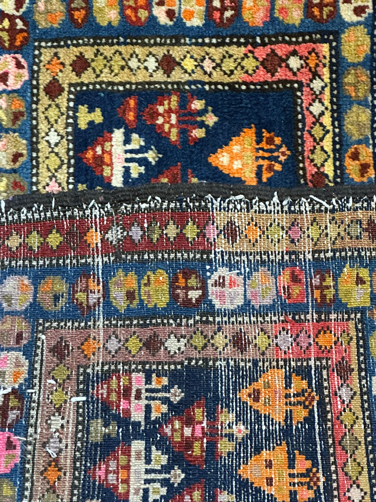 Orientteppich handgeknüpft Kazak Naturfarben 115x60 cm
