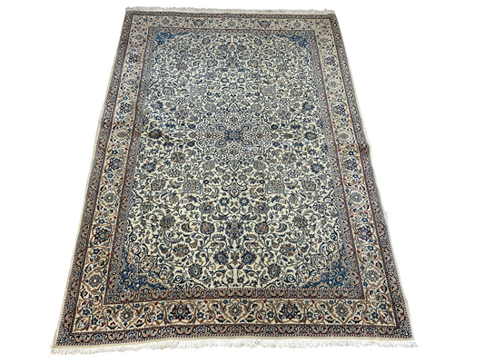Orientteppich handgeknüpft feiner Nain mit Seide 190x125 cm