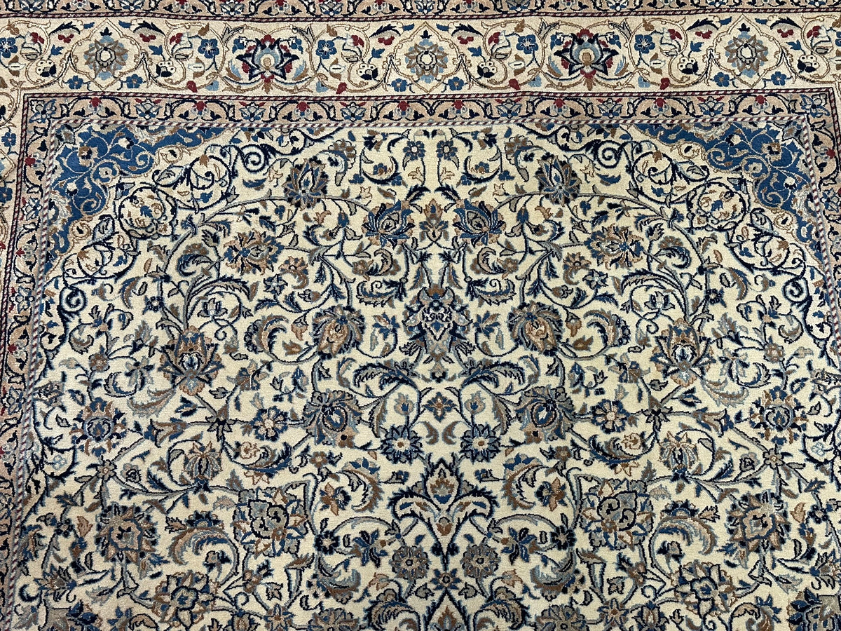 Orientteppich handgeknüpft feiner Nain mit Seide 190x125 cm