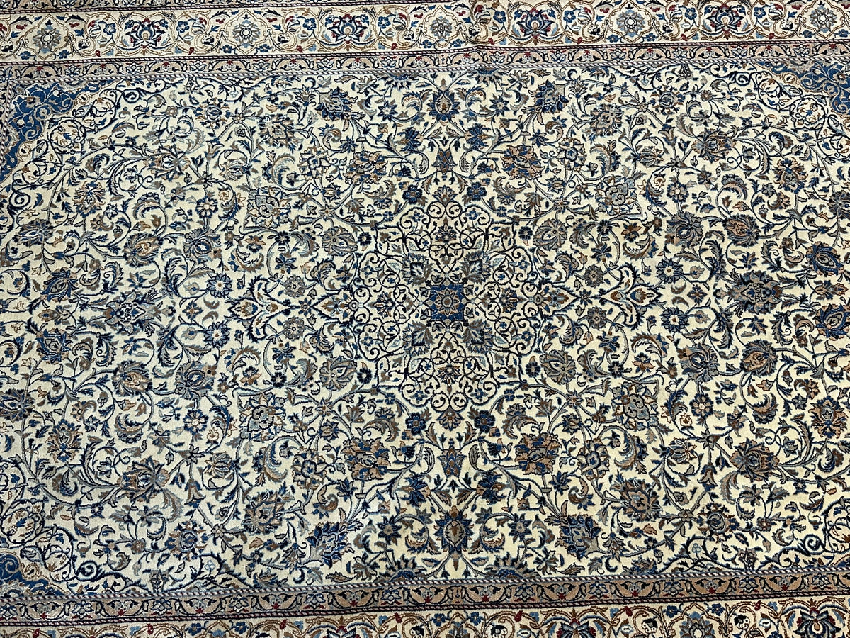 Orientteppich handgeknüpft feiner Nain mit Seide 190x125 cm