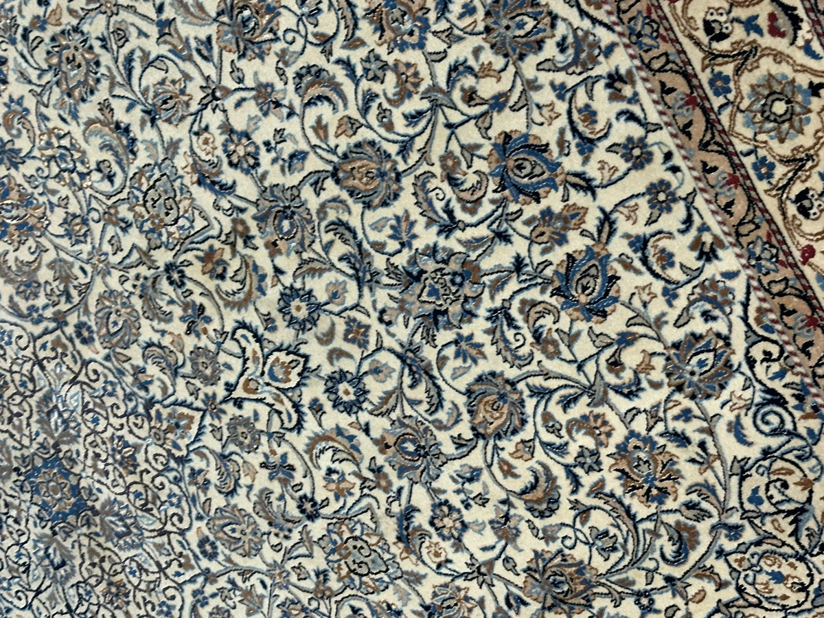 Orientteppich handgeknüpft feiner Nain mit Seide 190x125 cm