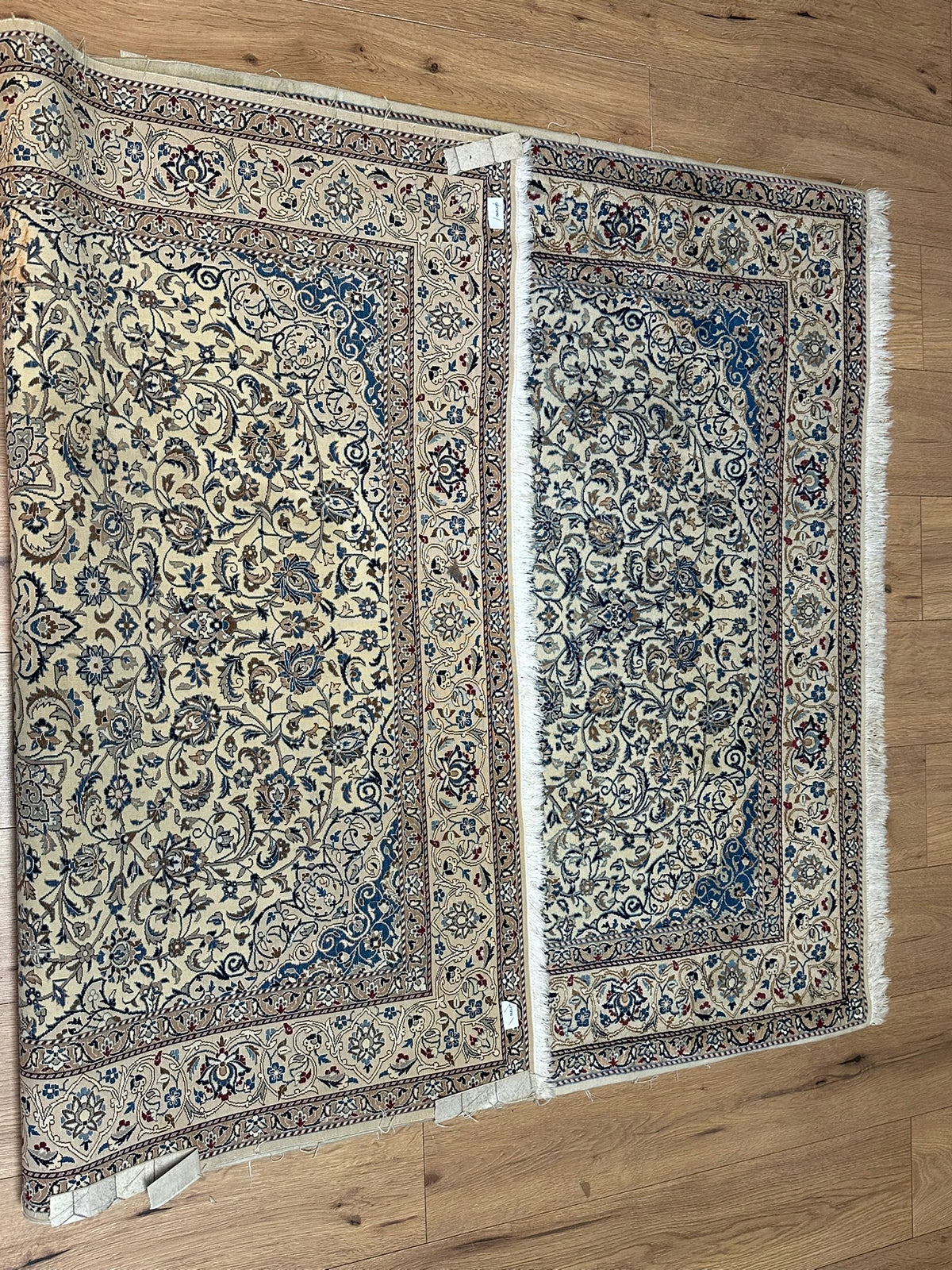 Orientteppich handgeknüpft feiner Nain mit Seide 190x125 cm