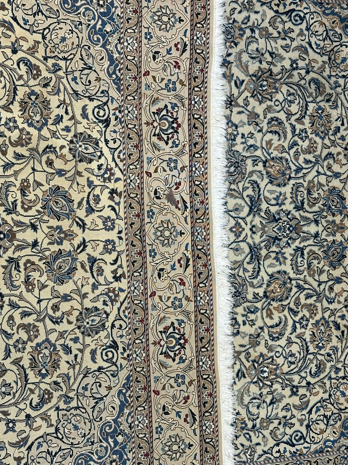 Orientteppich handgeknüpft feiner Nain mit Seide 190x125 cm