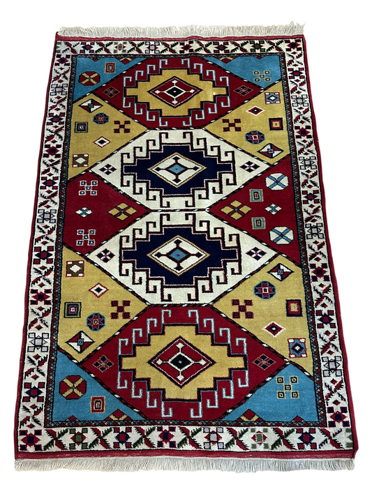 Orientteppich handgeknüpft Türkei Kazak Kars Naturfarben 145x100 cm