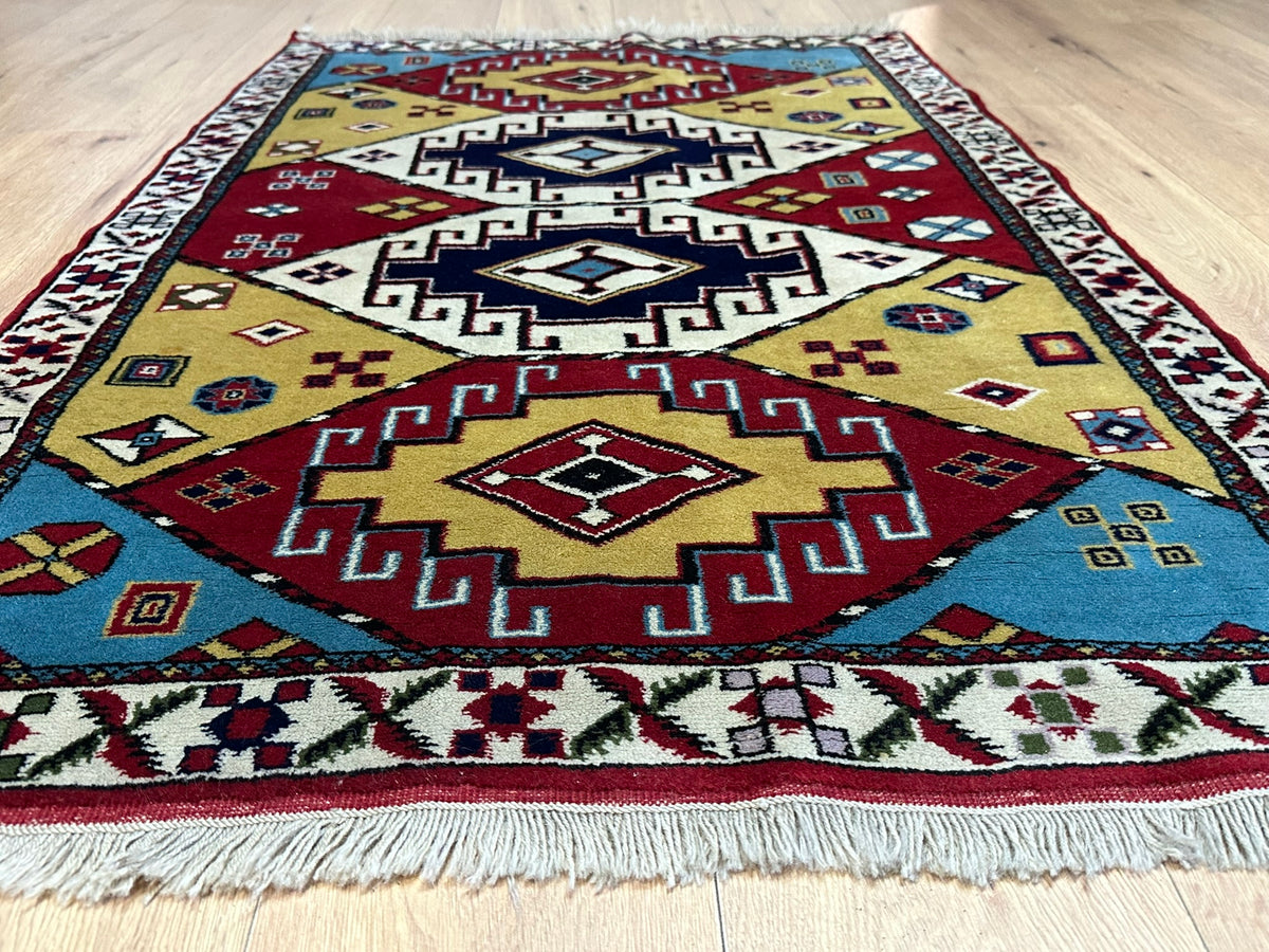 Orientteppich handgeknüpft Türkei Kazak Kars Naturfarben 145x100 cm