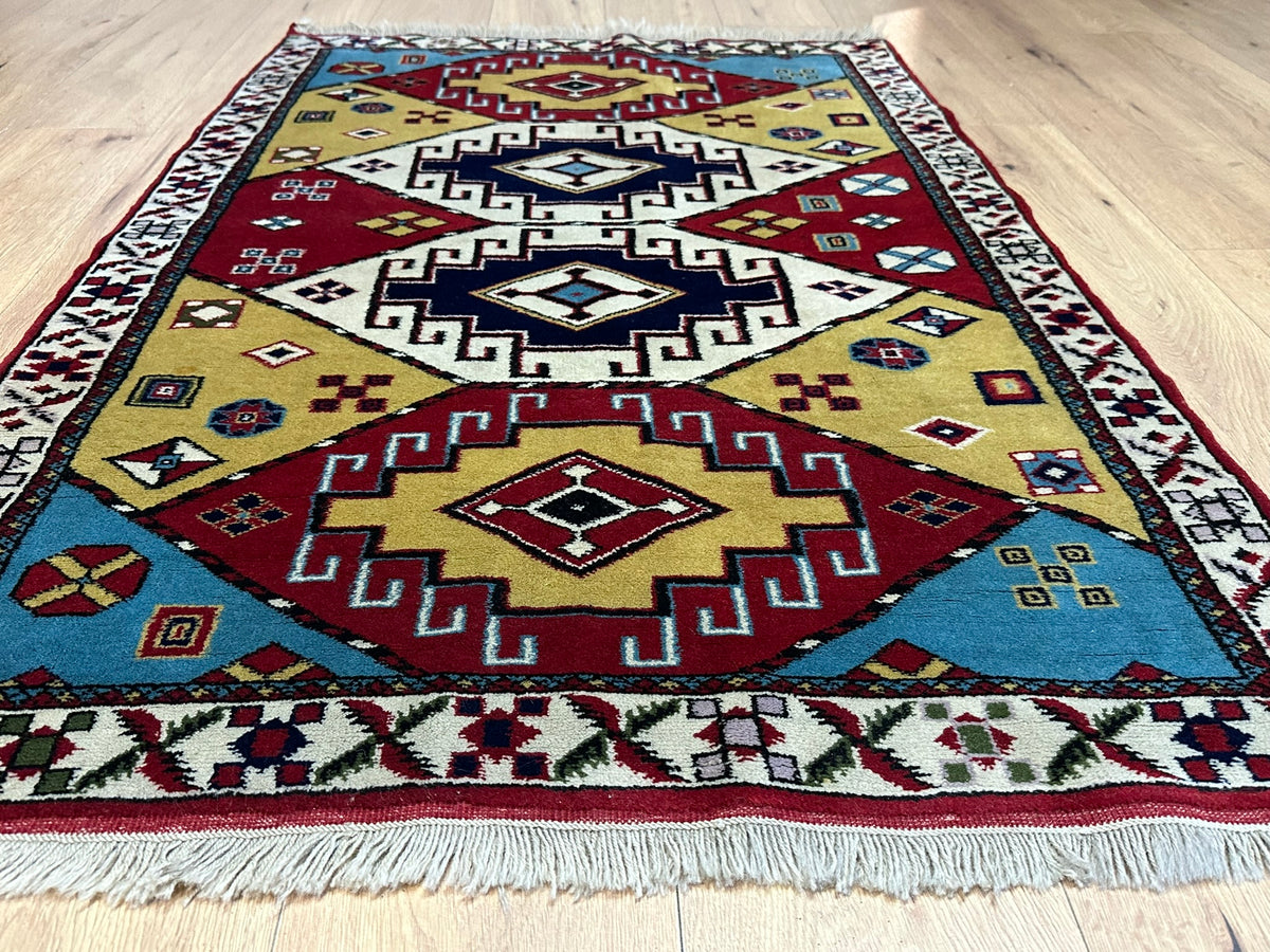 Orientteppich handgeknüpft Türkei Kazak Kars Naturfarben 145x100 cm