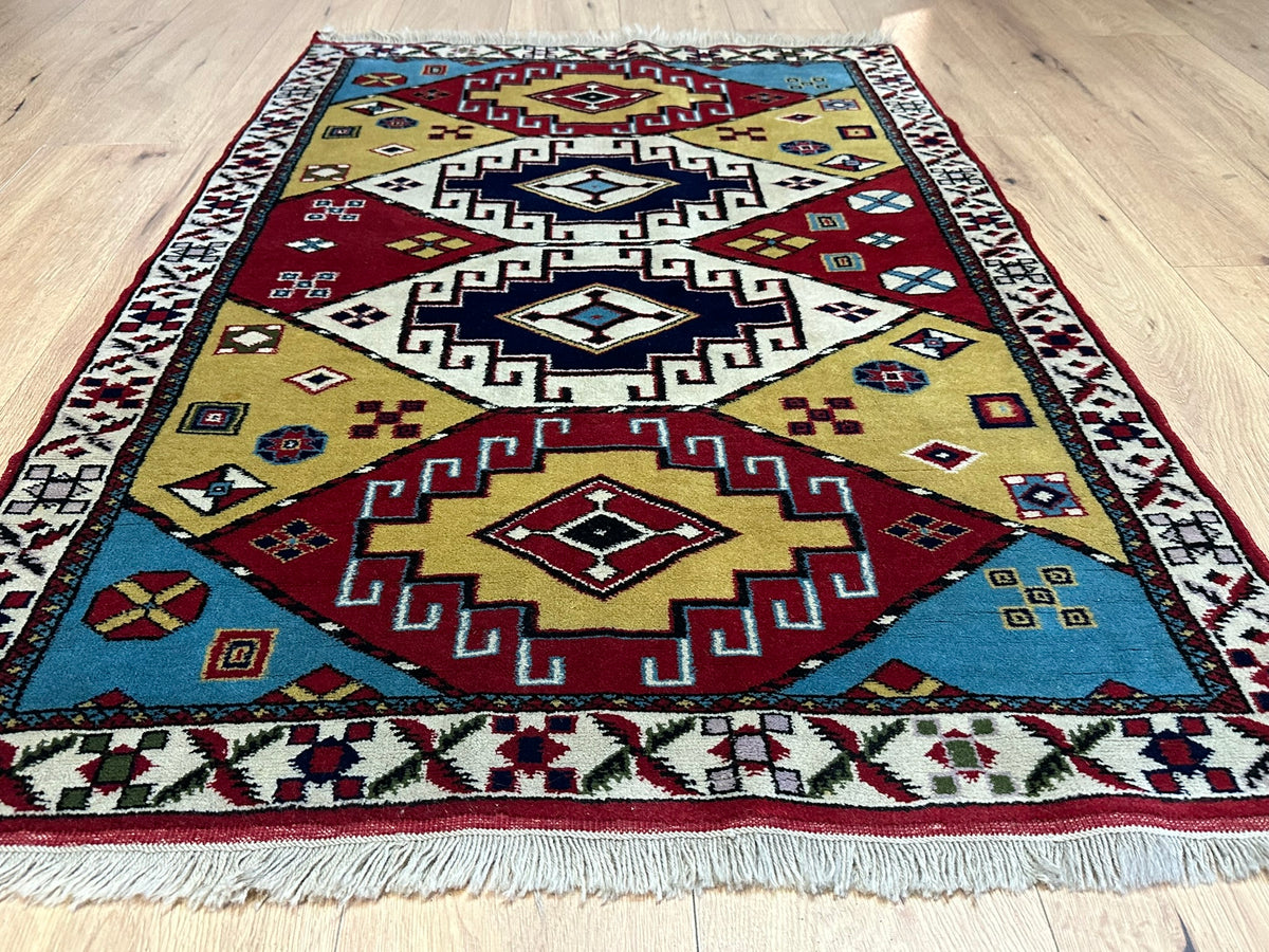 Orientteppich handgeknüpft Türkei Kazak Kars Naturfarben 145x100 cm